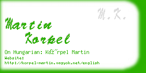 martin korpel business card